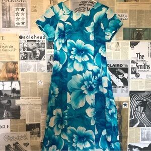 Vintage Blue Hawaiian Dress